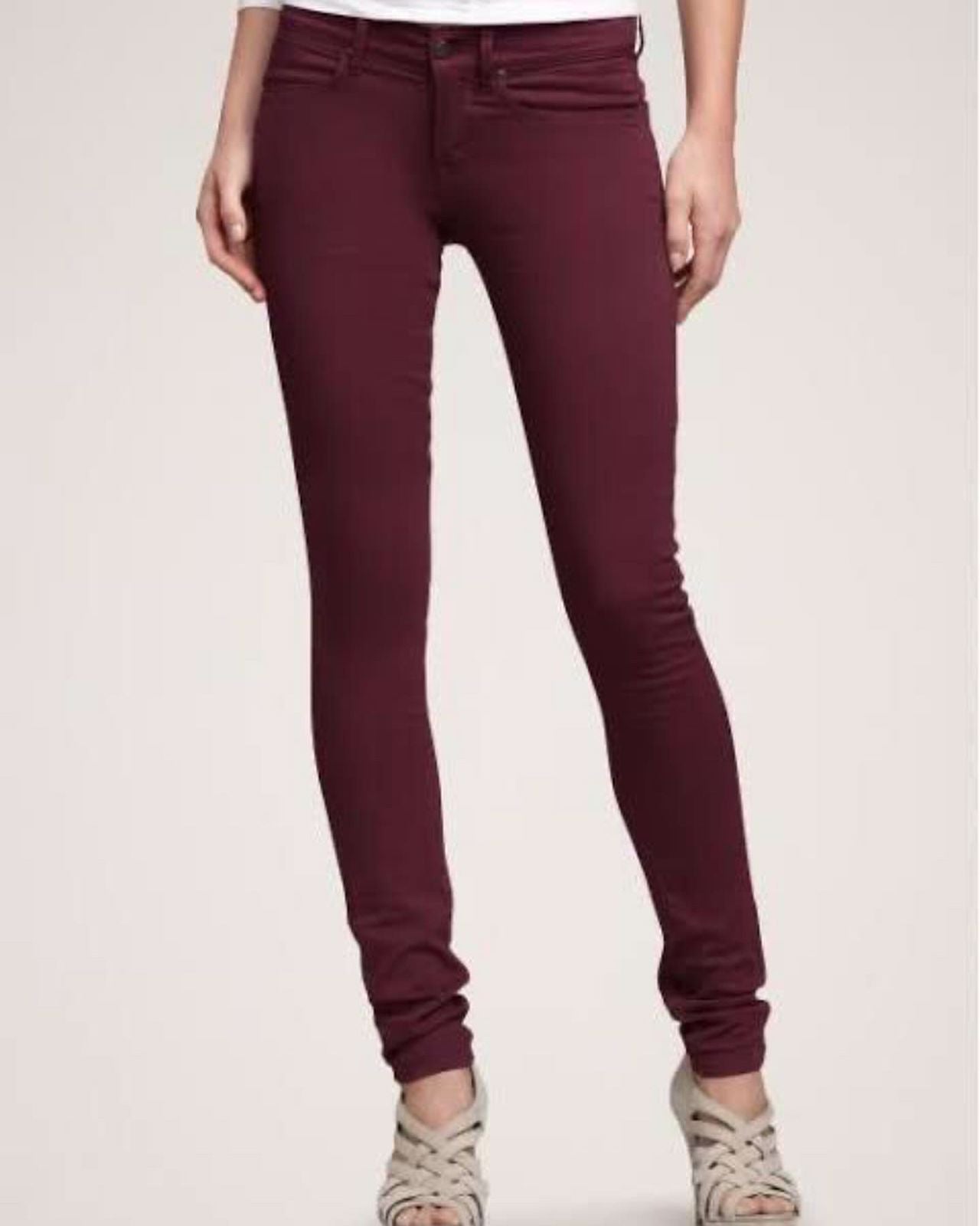 Maroon denim jeans