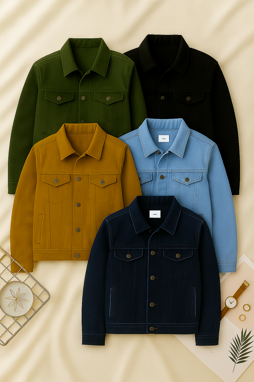 Denim jackets in Pakistan – men’s and women’s styles including black denim jacket, blue denim jacket, hooded denim jacket, acid wash denim jacket.