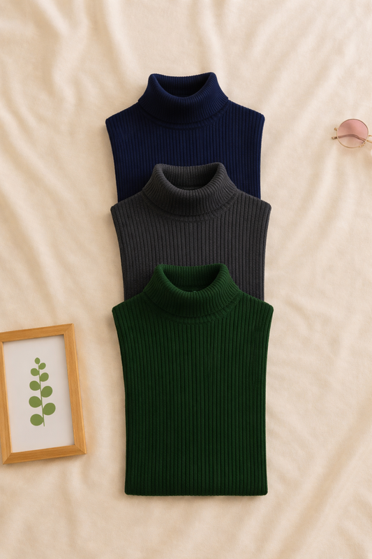 High Neck  Bundle of 3 – Turtleneck & Mock Neck Winter
