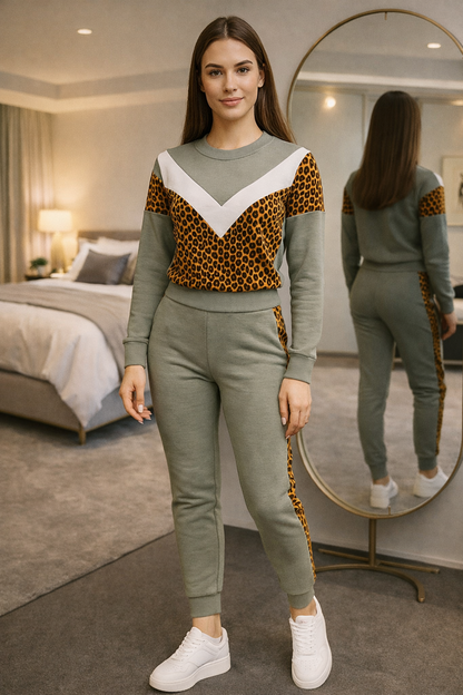 Hydergey Women’s  Printed Tracksuit Co-Ord Set – Stylish Sweatshirt & Joggers