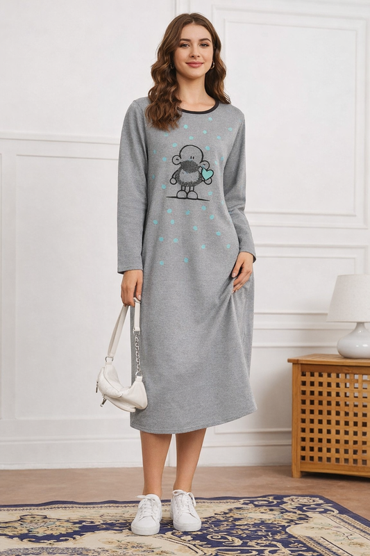 GREY Cozy Long Shirt – Soft Jersey Comfort for Everyday Relaxation 💫