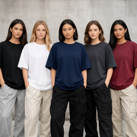Pack of 5 Drop Shoulder T-Shirts – Oversized Streetwear Collection