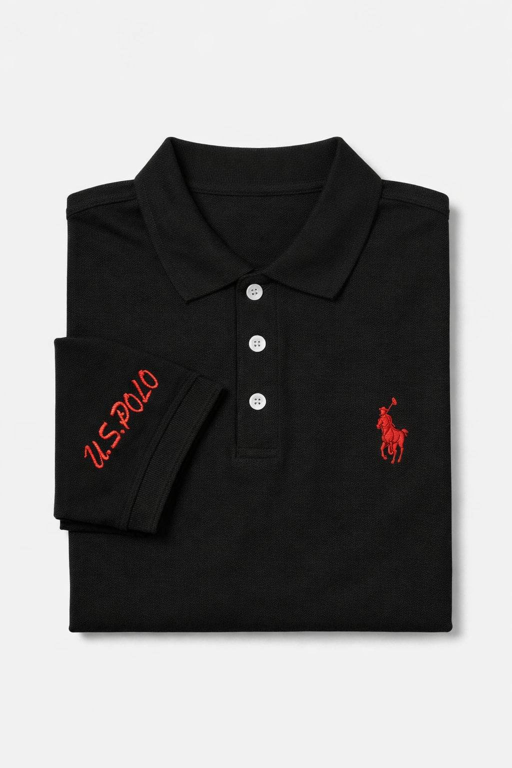 Black embroidery  Polo Shirt
