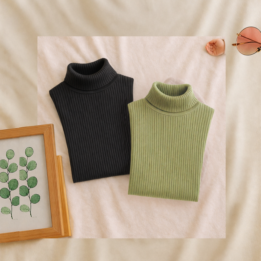 Pack of 2 High Neck   – Turtleneck & Mock Neck Winter