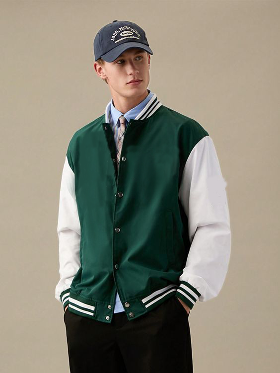 green varsity jacket