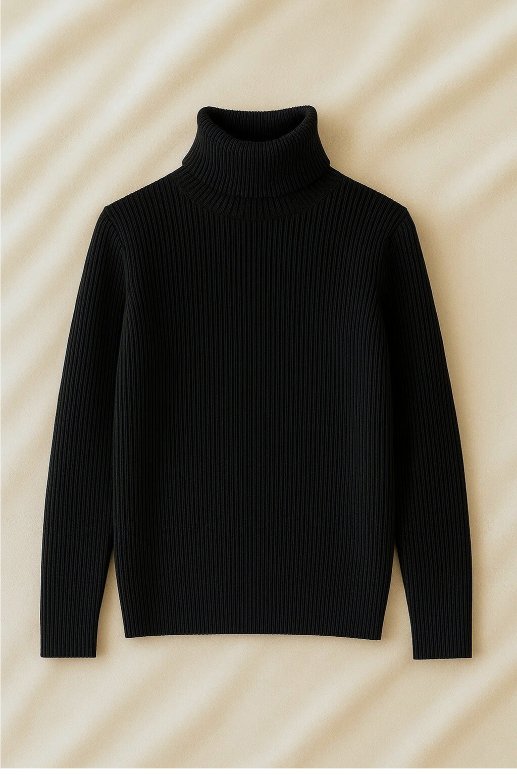 Unisex Black Highneck Shirt – Casual Winter Outfit