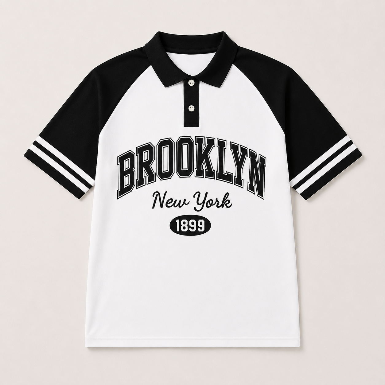 Black with white Brooklyn 1899 Polo Shirt