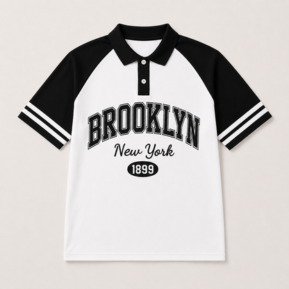 Black with white Brooklyn 1899 Polo Shirt