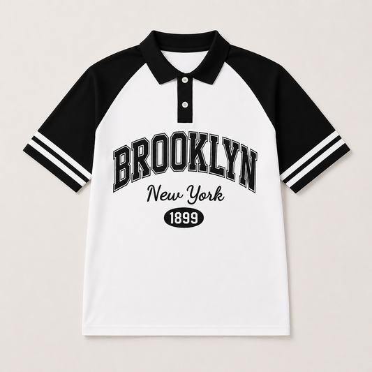 Black with white Brooklyn 1899 Polo Shirt