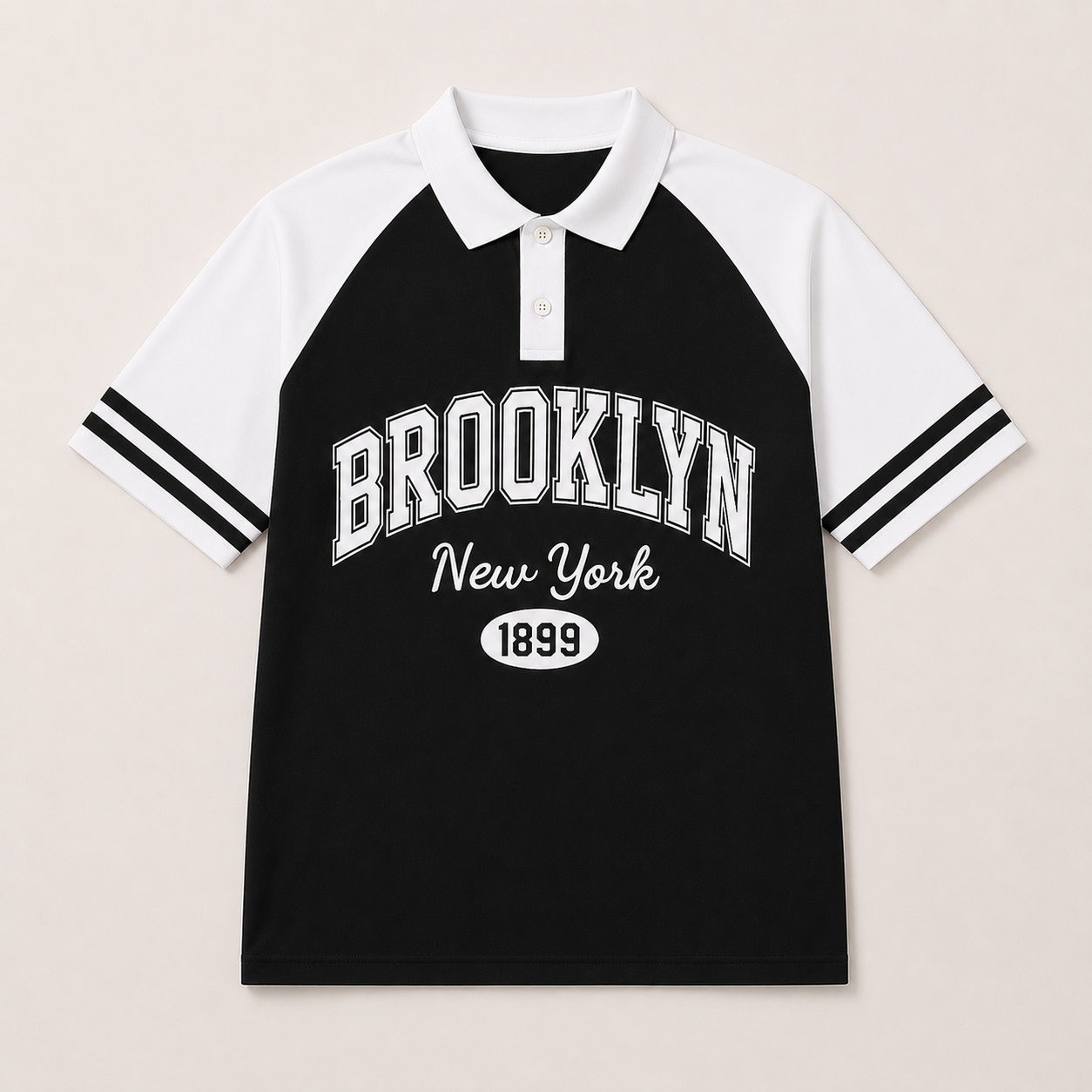 white with Black Brooklyn 1899 Polo Shirt
