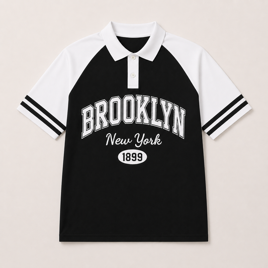 white with Black Brooklyn 1899 Polo Shirt