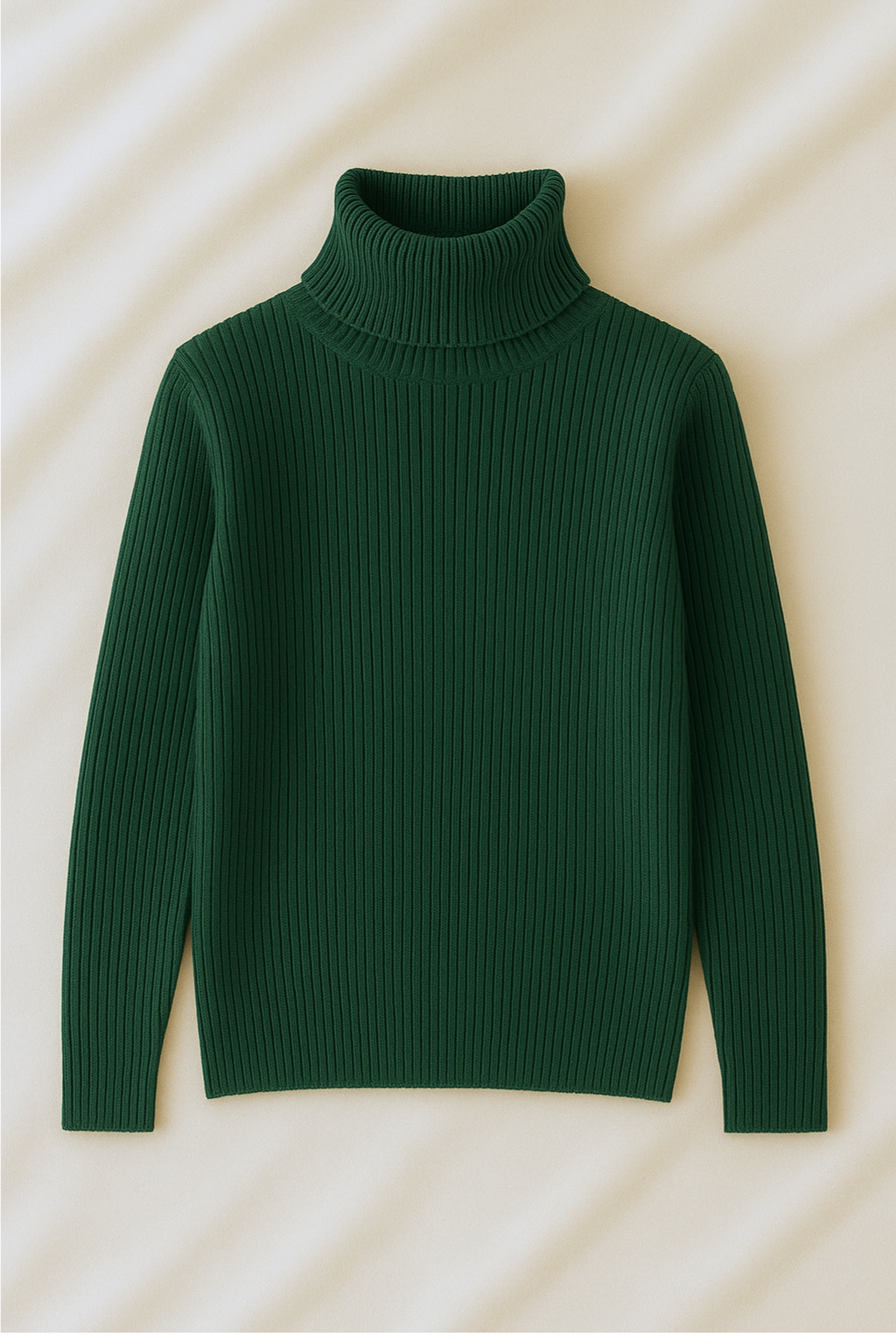 Unisex Bottle Green High Neck Shirt – Casual Winter Outfit