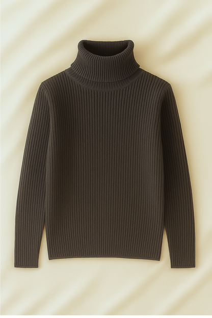 Unisex Charcoal High Neck Shirt – Casual Winter Outfit