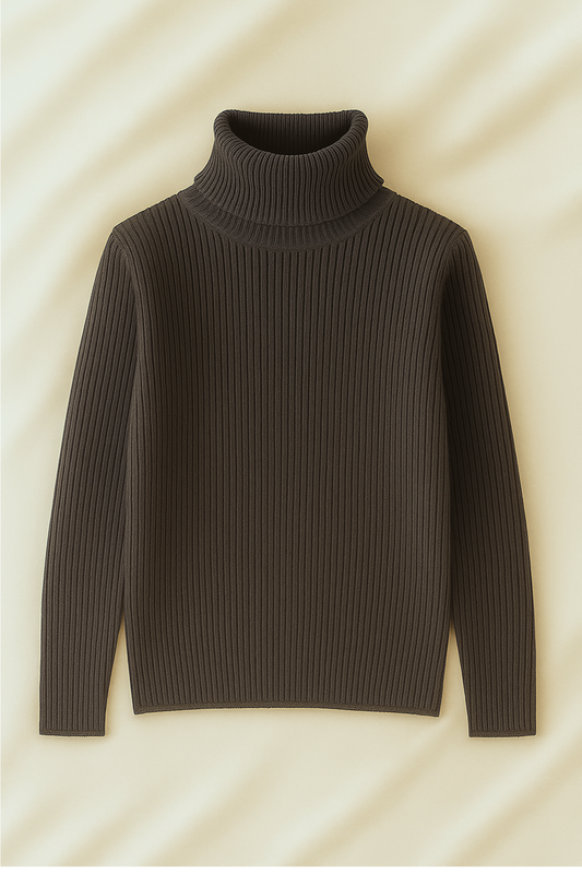 Unisex Charcoal High Neck Shirt – Casual Winter Outfit
