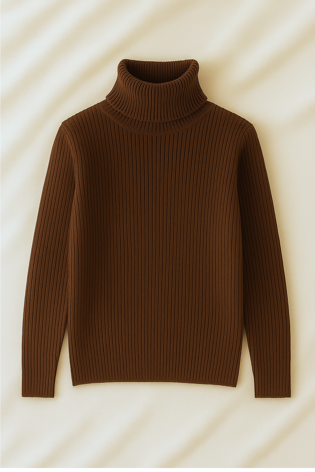 Unisex Dark Brown High Neck Shirt – Casual Winter Outfit