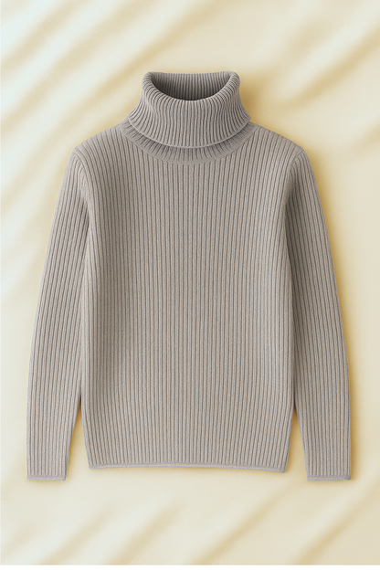Unisex Heather Grey High Neck Shirt – Casual Winter Outfit