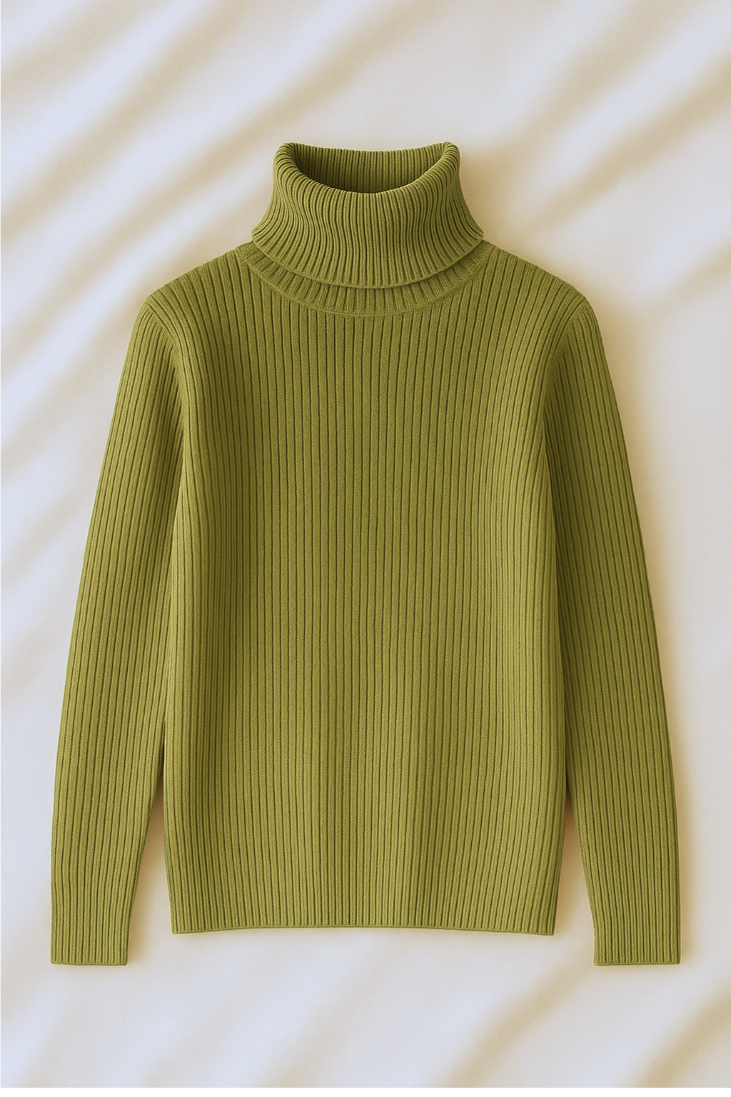 Unisex Olive Green High Neck Shirt – Casual Winter Outfit