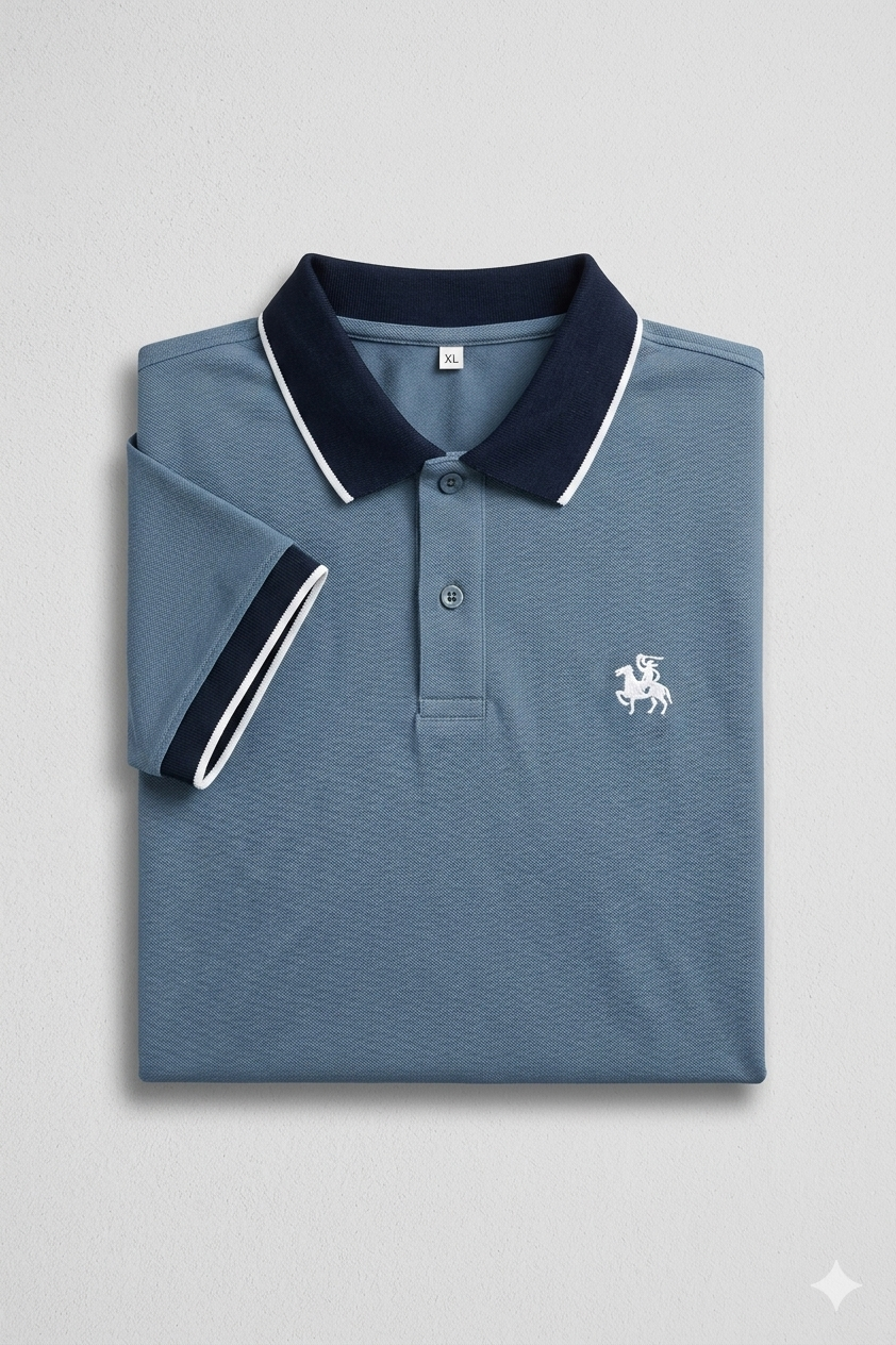 Steel blue Horseman polo