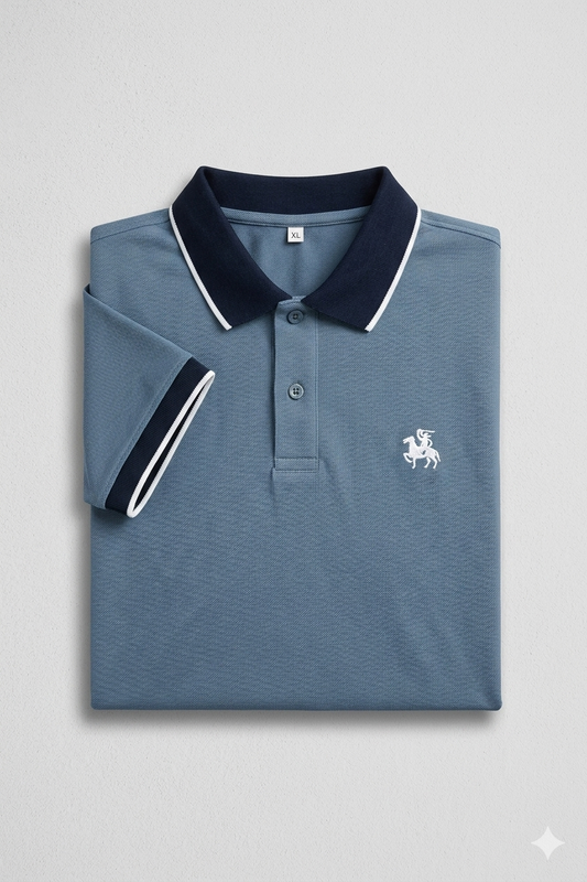 Steel blue Horseman polo