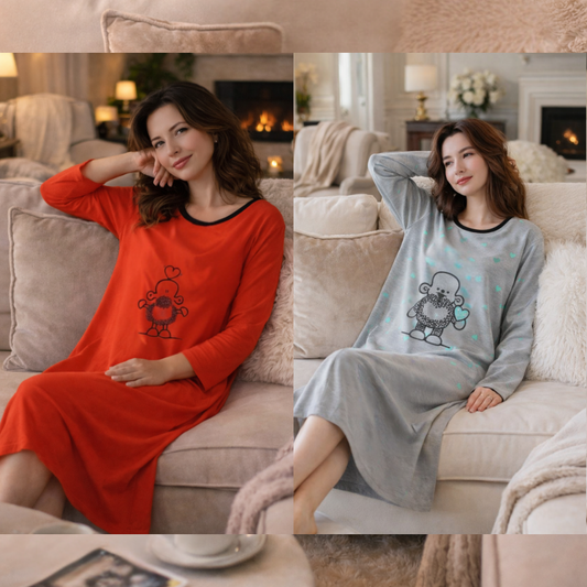 Bundle of 2 Cozy Long Shirt – Soft Jersey Comfort for Everyday Relaxation 💫