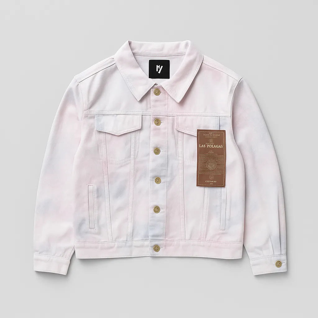 Pink Tie-Dye Denim Jacket – Women’s pastel washed casual outerwear in Pakistan, stylish streetwear fashion