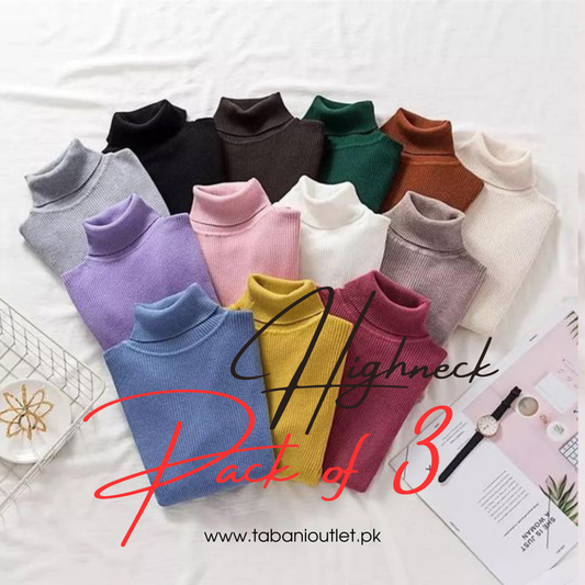 pack of 3 high necks