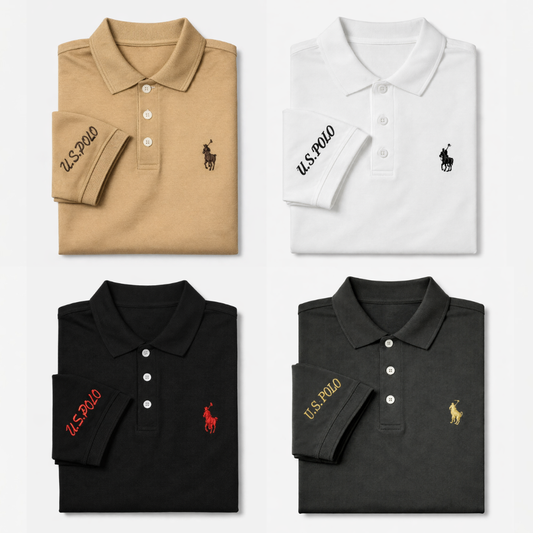 Elite Polo Set – Beige, White, Black, Charcoal