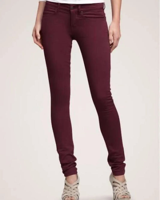 Maroon denim jeans