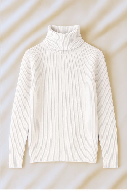 Classic White Turtleneck – Winter Wear Pakistan