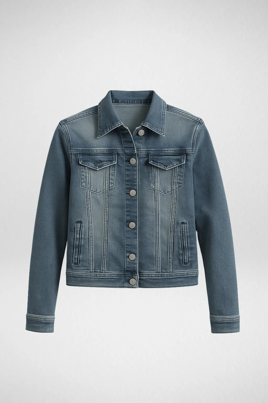 Women’s Blue Denim Jacket – Stylish casual outerwear for women in Pakistan, classic denim streetwear fashion.