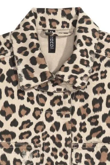 Leopard Print Denim Jacket | Women’s Stylish Casual Outerwear