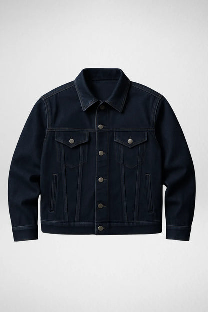  navy blue Denim Jacket – Unisex stylish casual outerwear for men and women in Pakistan, versatile trendy denim jacket