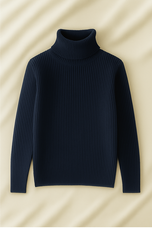 Unisex Sky Blue High Neck Shirt – Casual Winter Outfit