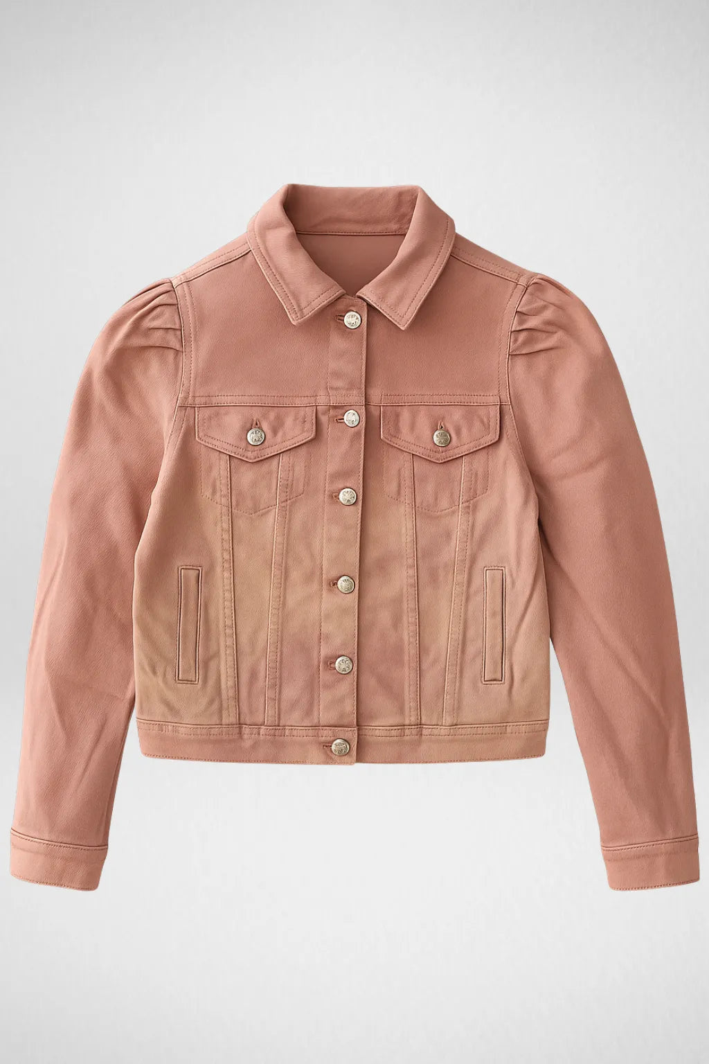 Faded Pink Denim Jacket – Stylish women’s casual outerwear in Pakistan, trendy feminine denim streetwear.