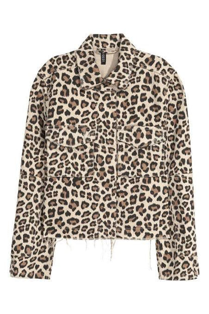 leopard print denim jacket