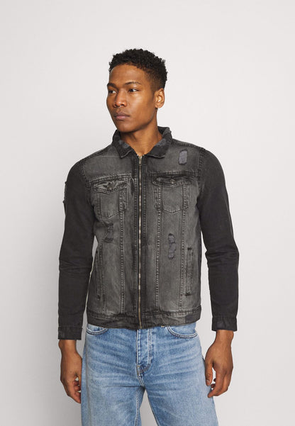 brave soul zipper denim jacket for men